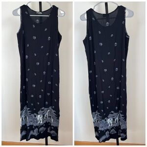 Vintage 90’s Caribou Safari Animal Theme Maxi Dress Small